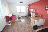 Novostavba: 1+kk s terasou 11m2, zařízeno, projekt Harfa Park 